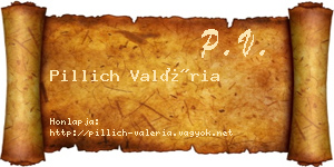 Pillich Valéria névjegykártya